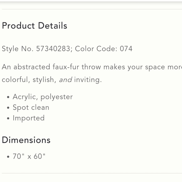 Anthropologie Bedding Rare Anthropologie Fauna Faux Fur Throw Blanket Poshmark